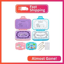 Caffox 2 Pack Tooth Holders for Kids Keepsake, Tooth Fairy Box, First Tooth Keep