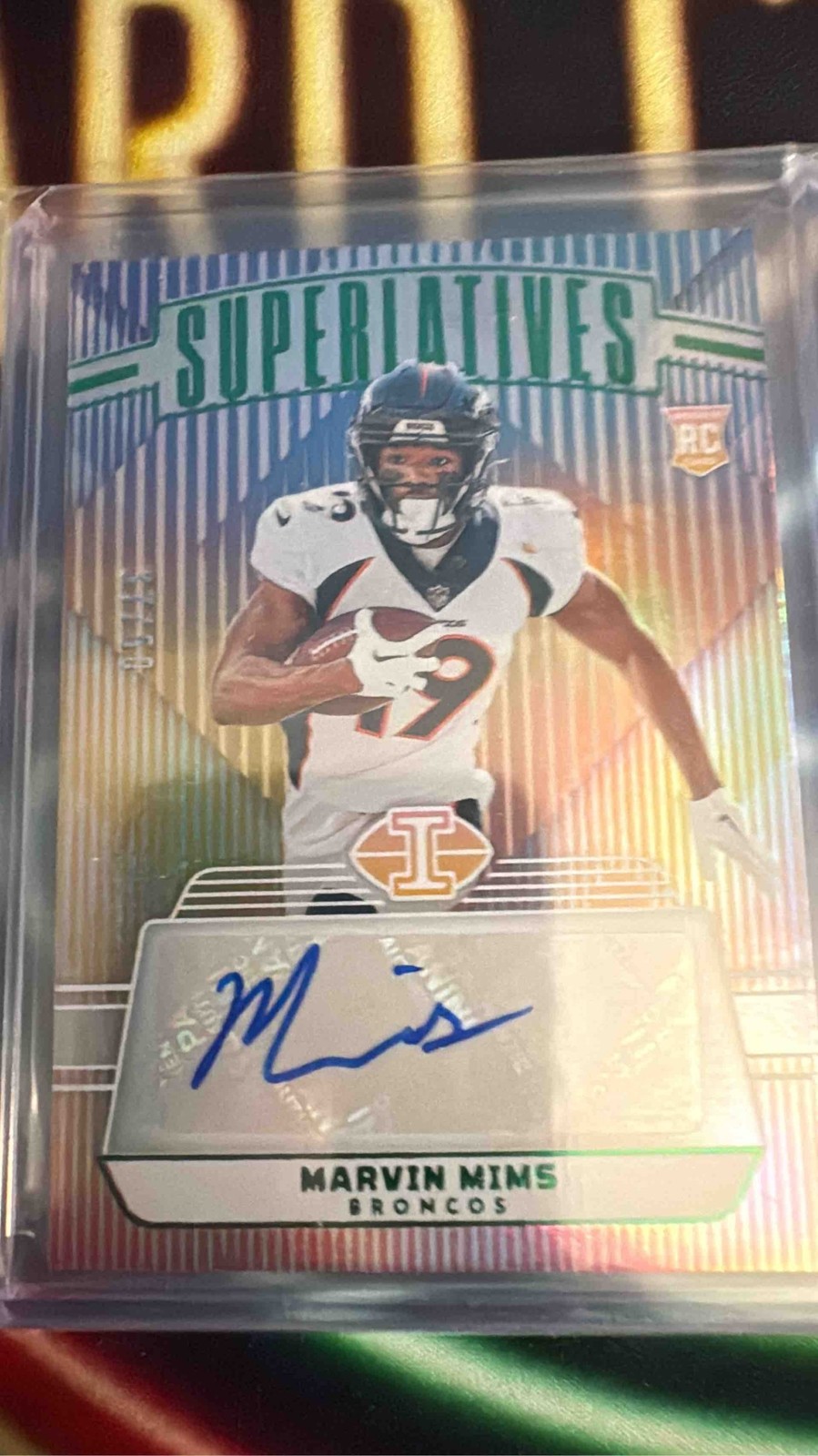Marvin Mims Panini Illusions Superlatives Autographs #SMMS Green