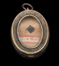 RARE Vintage Religious Relic St.Louise Marillac Catholic Reliquary with COA 1957