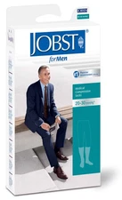 Jobst Men 20-30 Knee High Ribbed Compression Socks Closed Toe Khaki Small-115100