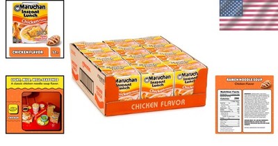 Maruchan Instant Lunch Chicken Ramen, 12 Cups – Tasty & Convenient