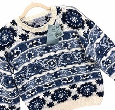 VTG Northern Isles Hand Knit Chunky Sweater NWT Nordic Fair Isle Ski Women  s M