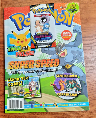 June 2026 Pokemon Official Magazine Super Speed With 3 Trading Cards