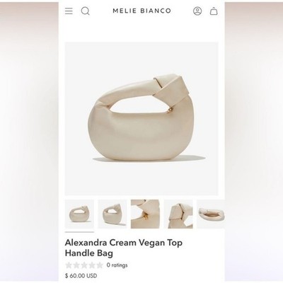 Melie Bianca Alexandra Cream Vegan Top Handle Bag