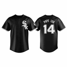 Chi-ca-go Whi-te Sox Pope Leo 14 Baseball Jersey black men Size S-5XL DO5029
