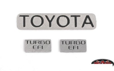 RC4WD 1987 Toyota Xtra Cab Metall Embleme Z-S2040 Edelstahl Turbo EFI Emblem