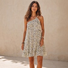 American Eagle Women’s One Shoulder Floral Print Summer Mini Dress Sz S
