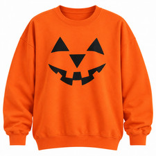 Halloween Pumpkin Sweatshirt Cute Spooky Fall Pumpkin Graphic Women's Crewneck
