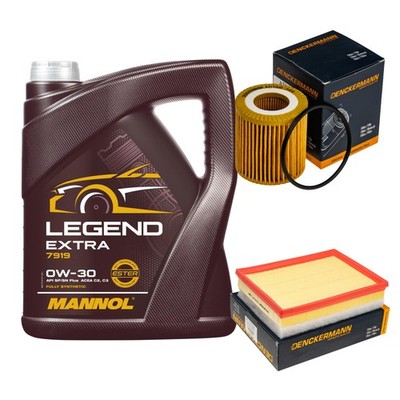 DENCKERMANN Inspektionspaket 5 L MANNOL Legend Extra 0W-30 für Citroën Berlingo