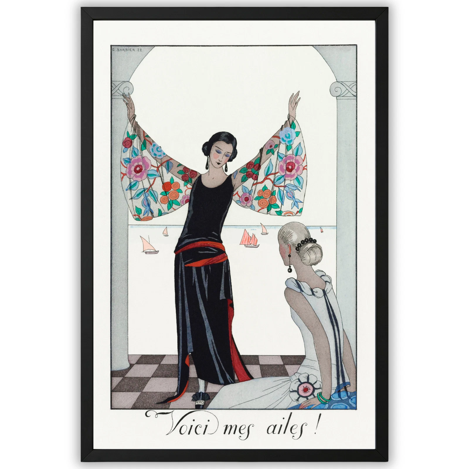 George Barbier Voici mes ailes Wall Art Deco Fashion Vintage 11x17 Poster Print