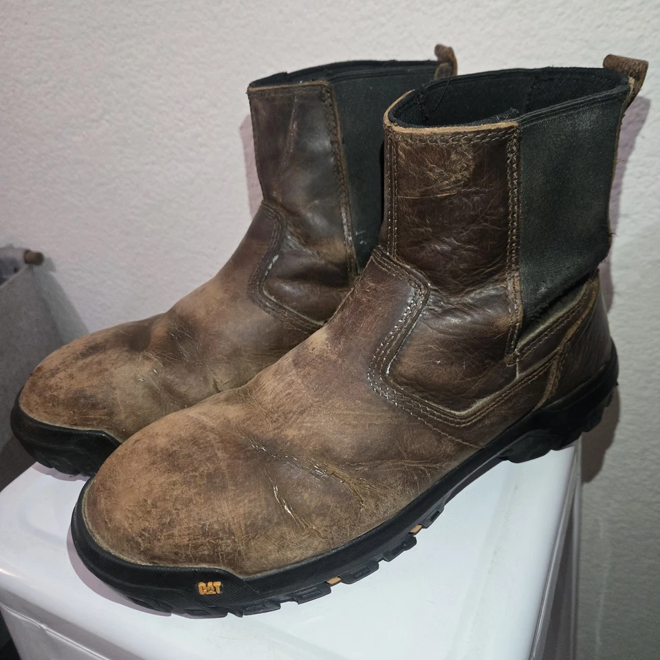 Botas de trabalho masculinas CAT Caterpillar P91026 distância entre eixos biqueira de aço argila tamanho 11 M - Imagem 2 de 4