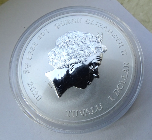 Queen Elizabeth II / 1oz 9999 Ag 2020 / TUVALU 1 Dollar / FedEx FS - Picture 7 of 10