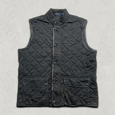 Polo Ralph Lauren Gilet Mens XL Quilted Snap Button Hunting Vest, Black