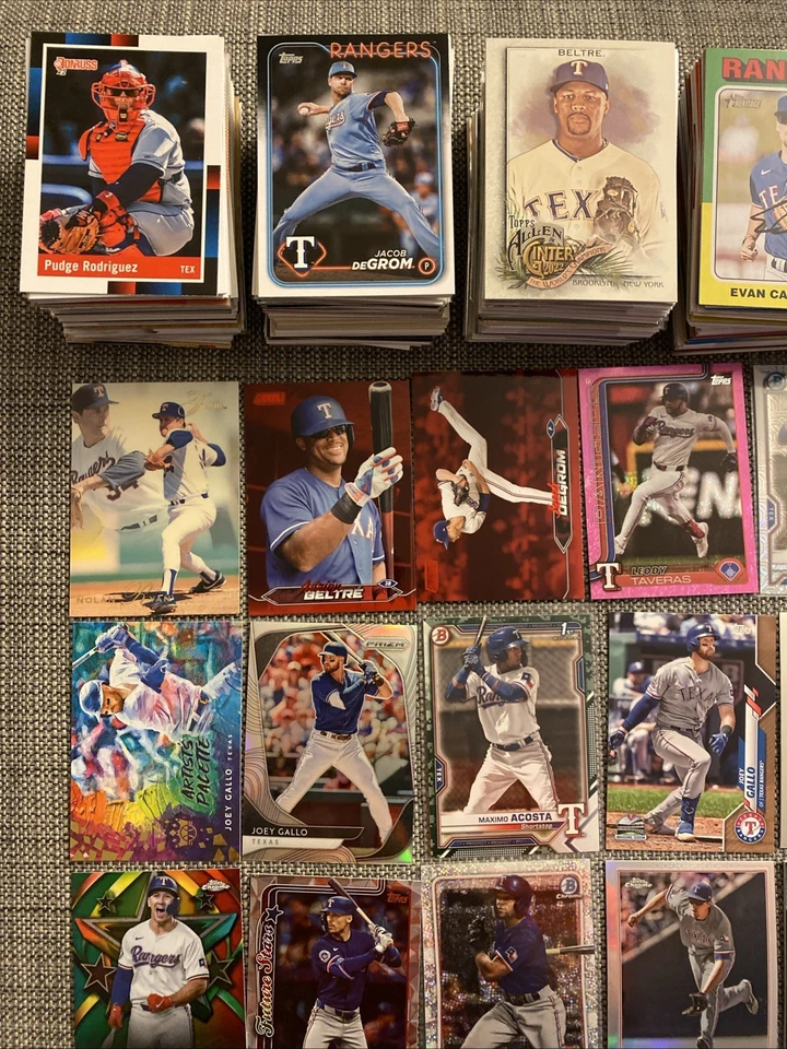 Lote de 730 tarjetas de béisbol Texas Rangers enorme refractor de inserción de radiocontrol ¡y más! Foto 2 de 4