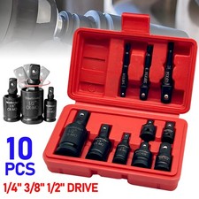10Pcs Impact Adapter And Reducer Set 1/4" 3/8" 1/2" F to M Impact Driver Socket