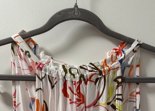 Cecelia tropisches Neckholder-Minikleid mit Schnürung Stufen neu ohne Etikett Größe L - Bild 2 von 8