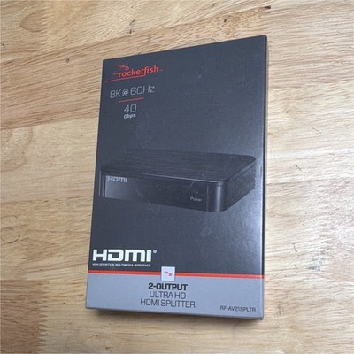 Rocketfish 2-Output 8K@60Hz HDMI Splitter HDR10 Dolby Vision RF-AV21SPLTR