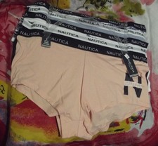 5 NEW NAUTICA NT9277 5PKAN PLUS SIZE SIGNATURE WAIST COTTON BOYSHORT PANTIES 1X
