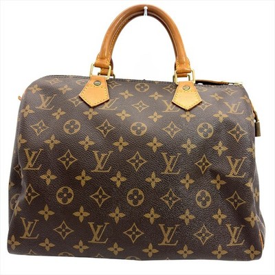 Louis Vuitton Speedy 30 Handbag Monogram Canvas M41526 Brown SP1915 r0_0611
