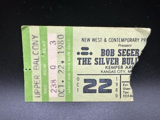 1980 BOB SEGER CONCERT TICKET KEMPER ARENA OCT. 22