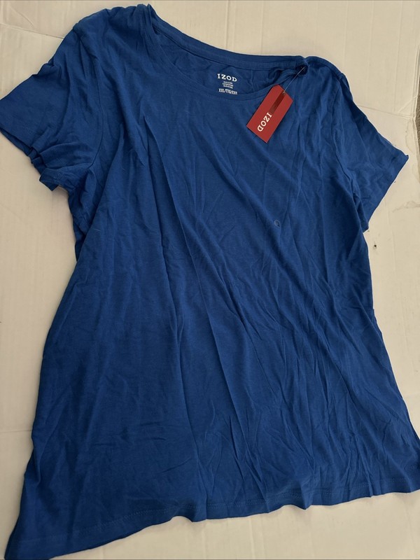 New IZOD Women’s T Shirt Cotton Modal Royal Blue XXL 