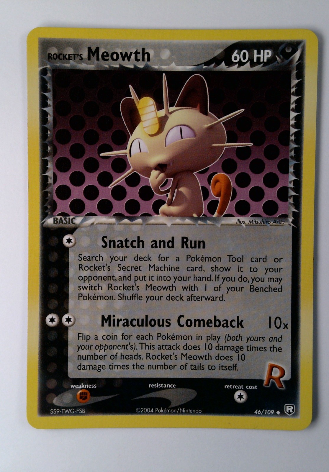 NM Excellent pokemon rocket's meowth 46 Team Rocket Returns NM
