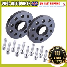 FOR VW AUDI BLACK HUBCENTRIC WHEEL SPACERS & BOLTS KIT 5X100 & 5X112 57.1 15MM