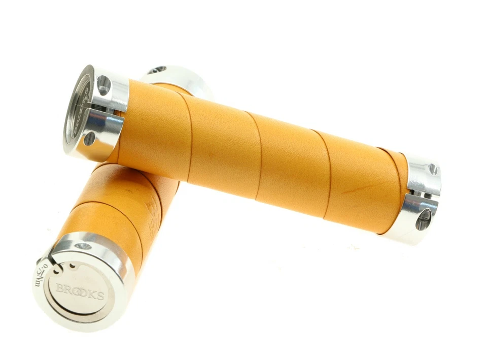 Brooks тонкий кожаный ручки 130 мм Ochre велосипед ручки пара желтый Италии новый в коробке - Изображение 2 из 4