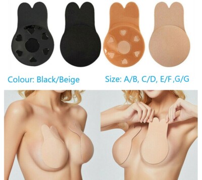 A-G Damen Bunny BH unsichtbare Silikon-Stilleinlagen Hebeband Brustwarzenabdeckung UK
