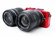 Olympus PEN E-PL6 16MP 14-42/40-150mm Lens Set Red Exc   w/8GB SD,Strap 40 