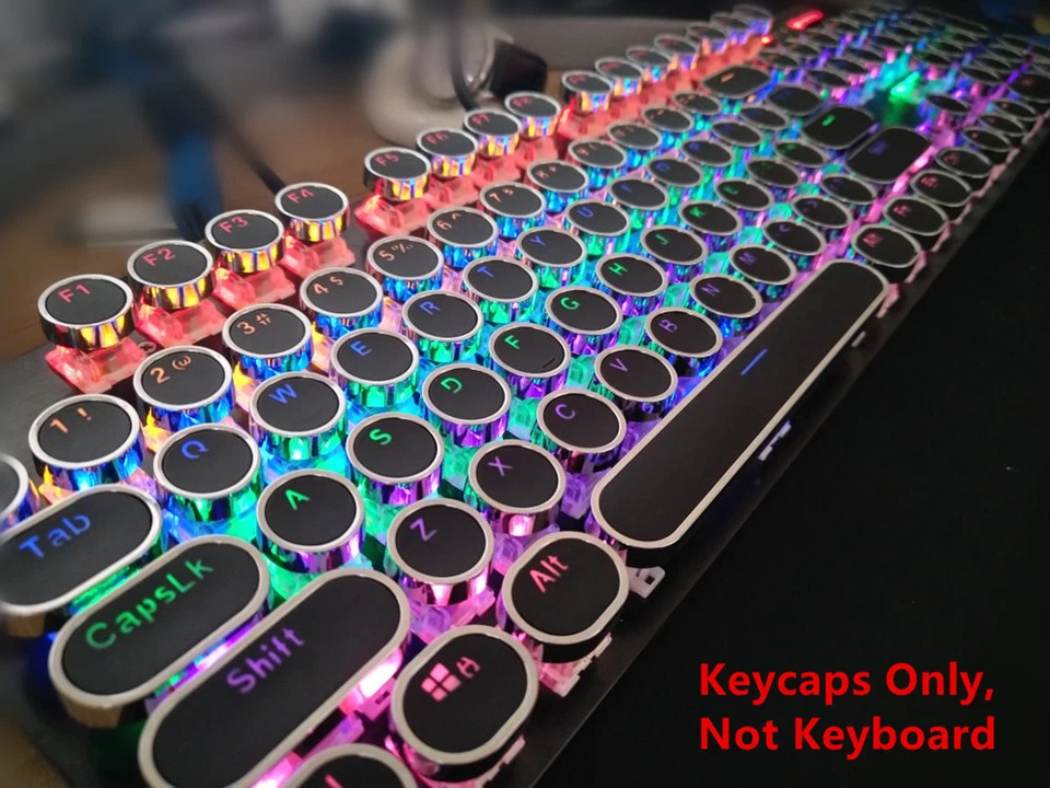 Steampunk Round Typewriter Backlit Keycap OEM for Cherry MX Mechanical Keyboard - Image 2 of 4