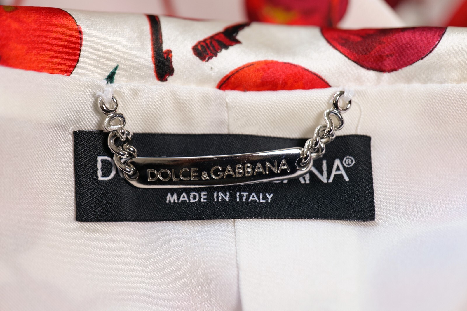 Dolce & Gabbana Vintage Red Cherry Print Silk Windbreaker Jacket (IT38) image 8