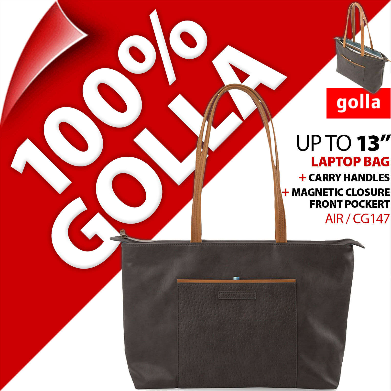 Golla Air City Bag for 13” Laptop Shoulder Bag Sleeve Padded Carry Strap Case 