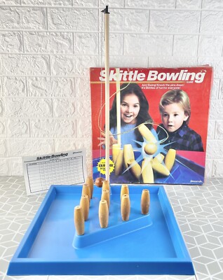 Vintage 1987 Kegel Bowling Spiel mit Massivholz Bowling Pins von Pressman