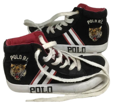 Ralph Lauren POLO High Tops Sneakers Shoes Children 13 Black Red Tiger Child RL
