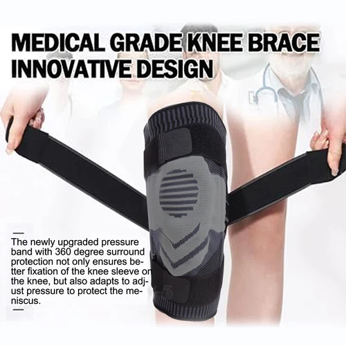 Knee Brace Compression Sleeve Support with Gel Pad Side Stabilizers Patella Wrap - Picture 5 of 57