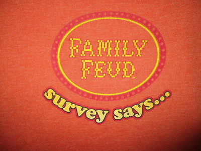 Faily FEUD Survey Says Edition Juego de cartas, copleto con cientos