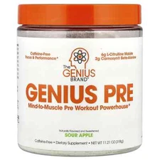 The Genius Brand, Pre Workout Powerhouse, Sour Apple, 11.21 oz