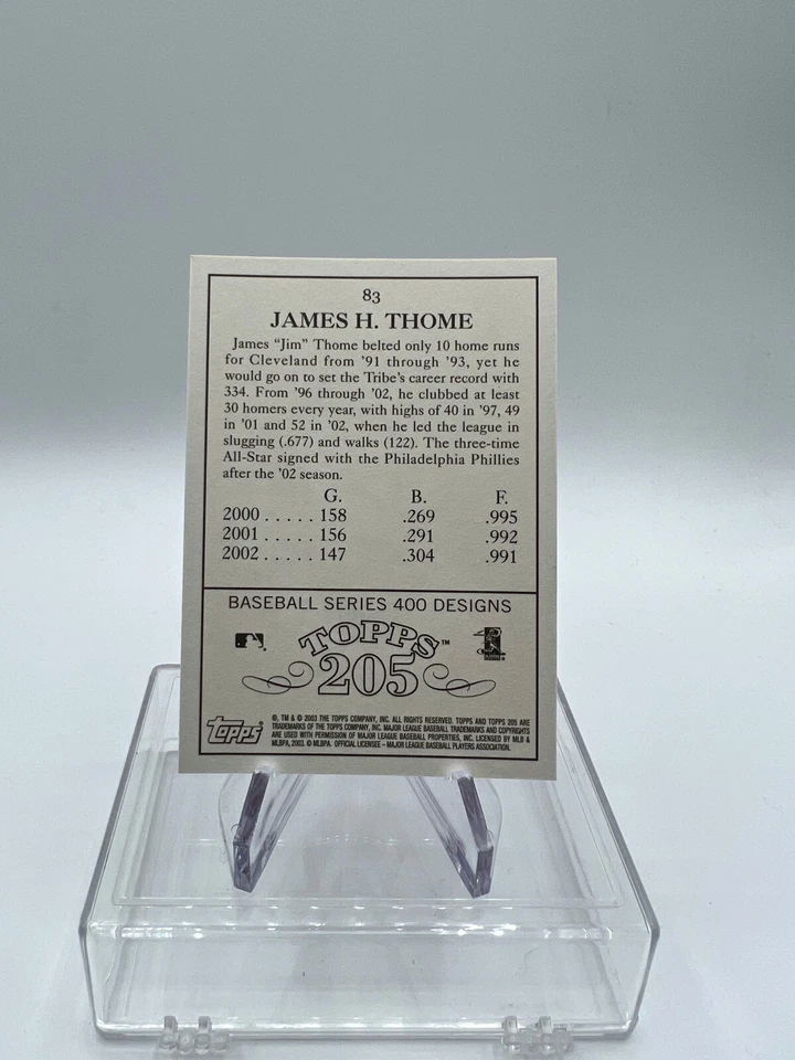 2003 (PHILLIES) Topps 205 #83 Jim Thome - Image 2 of 2