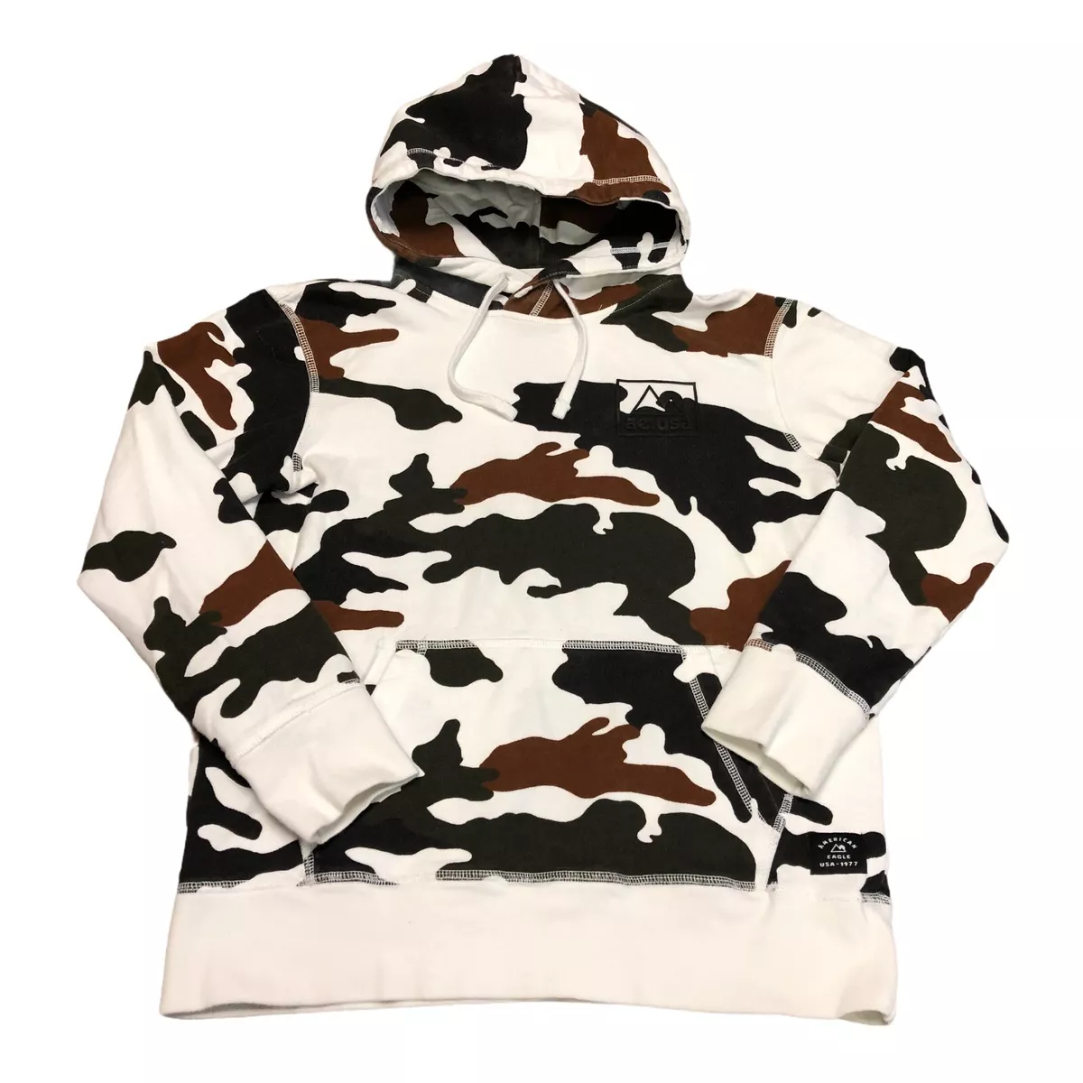Men's American Eagle AE Camo Graphic Ultra-Soft Hoodie Size Small