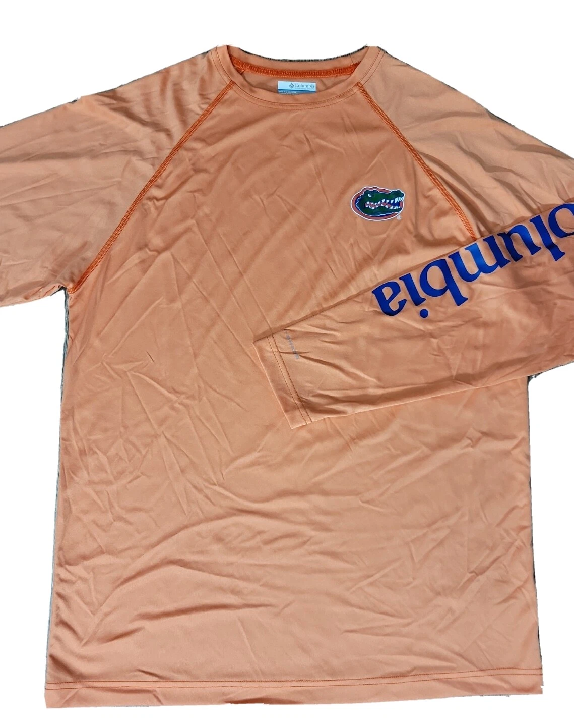Columbia PFG UF Gators Men's M Orange Performance T Shirt UPF Sun Tee Wicking LS