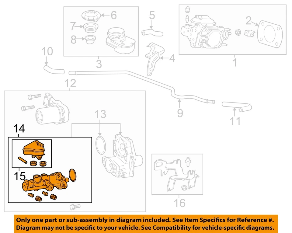 Cilindro maestro de freno usado se adapta a: Honda Accord 2.0 2015 grado A Foto 3 de 4
