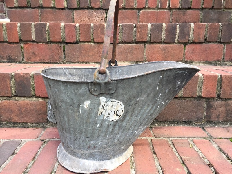 Vintage Fireplace Ash Bucket Pail Primitive Rustic