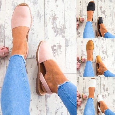 espadrilles peep toe flat sandals