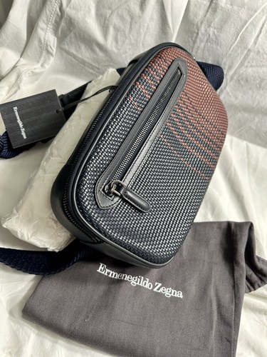 $1695, nuevo con etiquetas bolsa de viaje tela de pellets Zegna, bandolera - Imagen 18 de 24