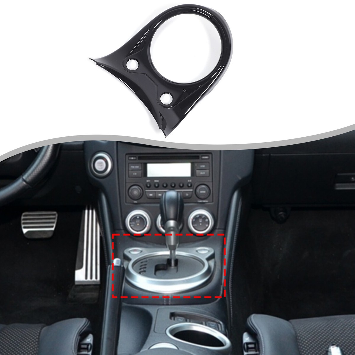 Glossy Black Center Console Gear Shift Trim For Nissan 370Z Z34 MT