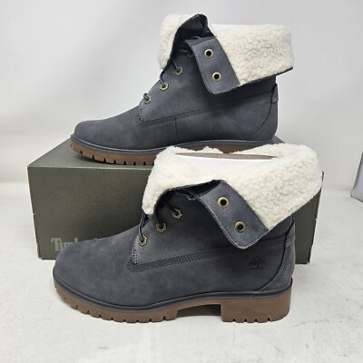 Wmns Timberland Jayne Fleece Fold Down Nubuck Boots Dark