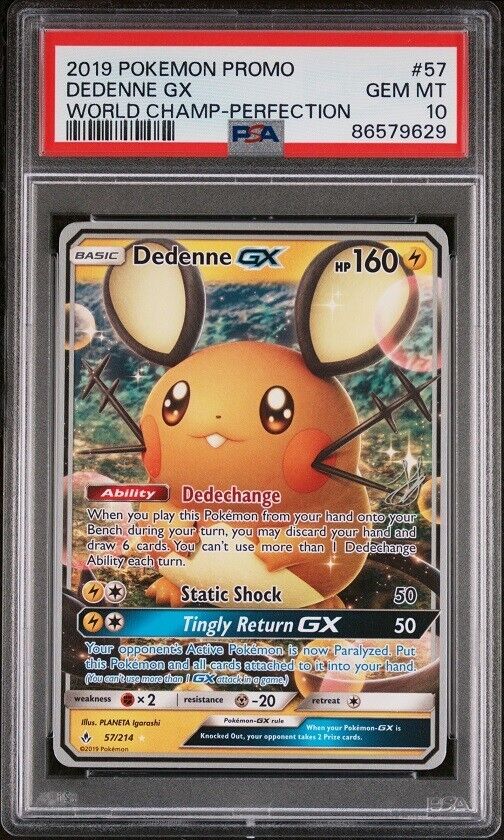2019 DEDENNE 57/214 WORLD CHAMPIONSHIP PROMO POKEMON PSA 10 2019 DEDENNE 57/214 WORLD CHAMPIONSHIP PROMO POKEMON PSA 10