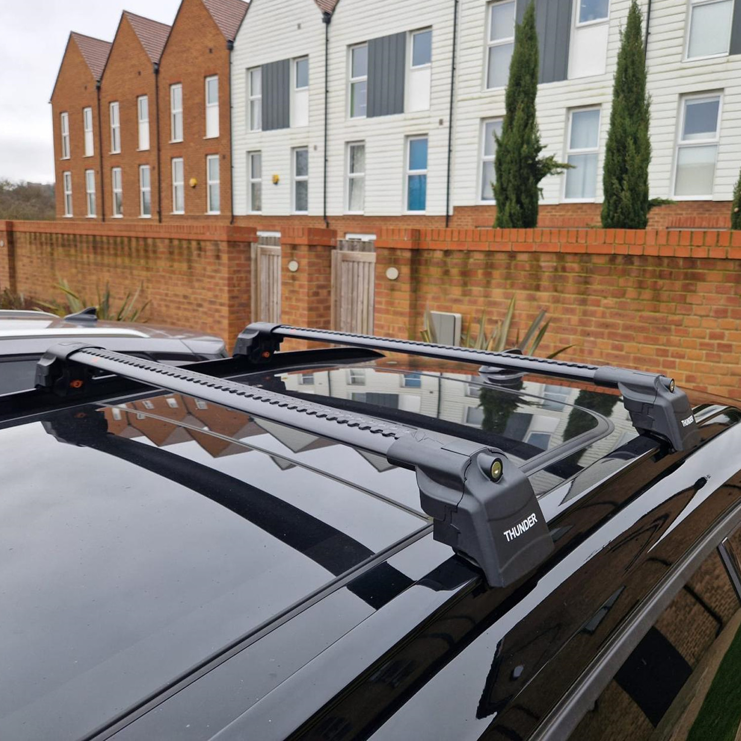 For MG HS Grey Aluminium Roof Rack Cross Bars Anti-Theft