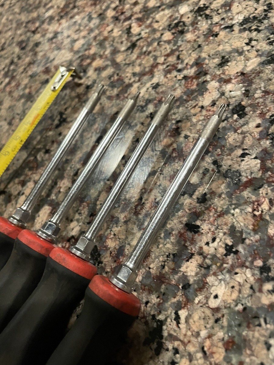 Snap-on Tools NOS RARE ORANGE 4pc Mini Hard Grip TORX Screwdriver Set SDTX40O